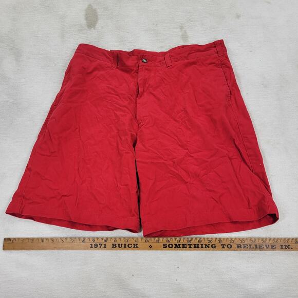 Vintage Savane Shorts Mens Sz 40 Red 100% Cotton Workwear Chino Summer Spring - Picture 4 of 14